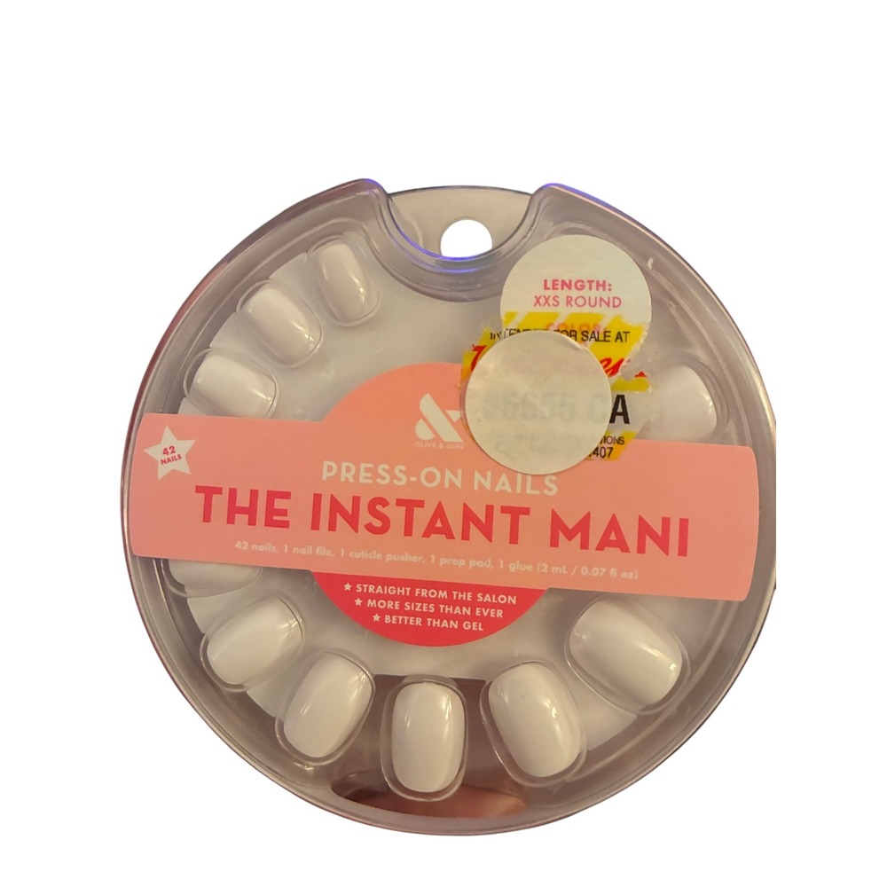 Olive & June Press-On Nails Women XXS White New XXS‎ Round The Instant Mani 42ct